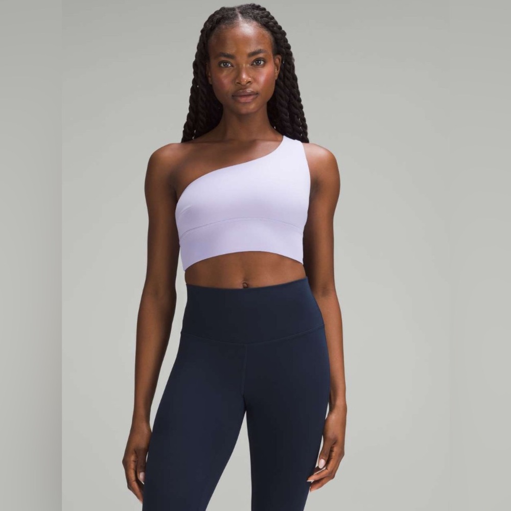 Lululemon Align Asymmetrical Bra Light Support Lilac Smoke Size 8